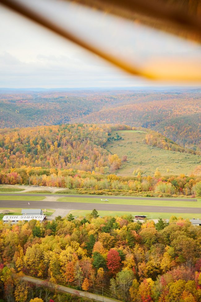 Aerial view of Harris Hill Glider Hangar Chemung County - Finger Lakes New York